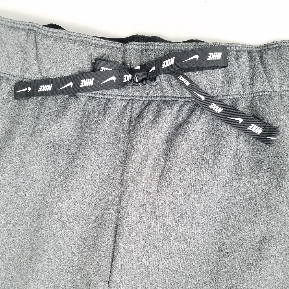 Nike Grey & Black Drawstring Therma Fleece Training Straight Leg Sweat Pants - Picture 8 of 10